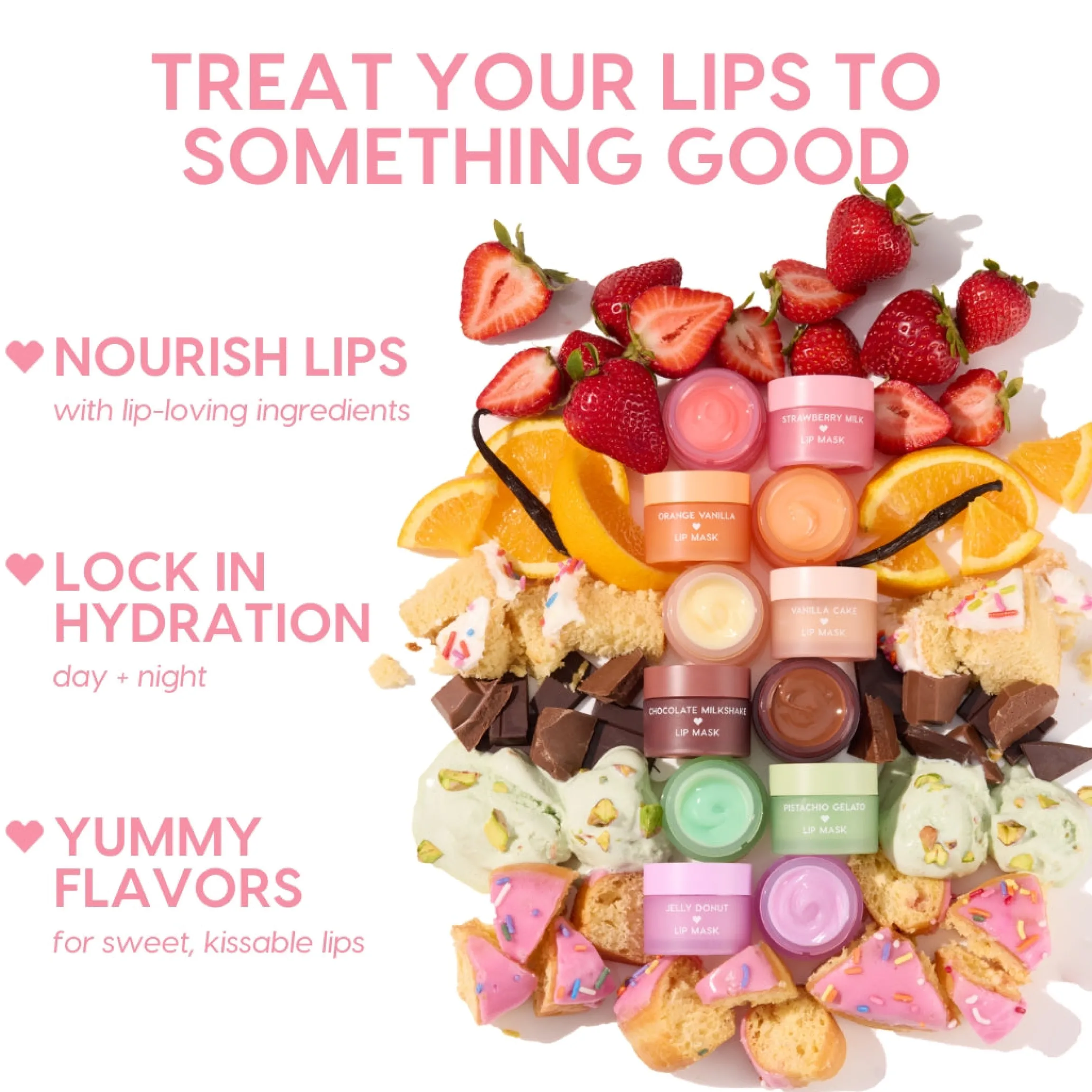 Fresh Kiss Lip Scrub, Mask + Balm Set